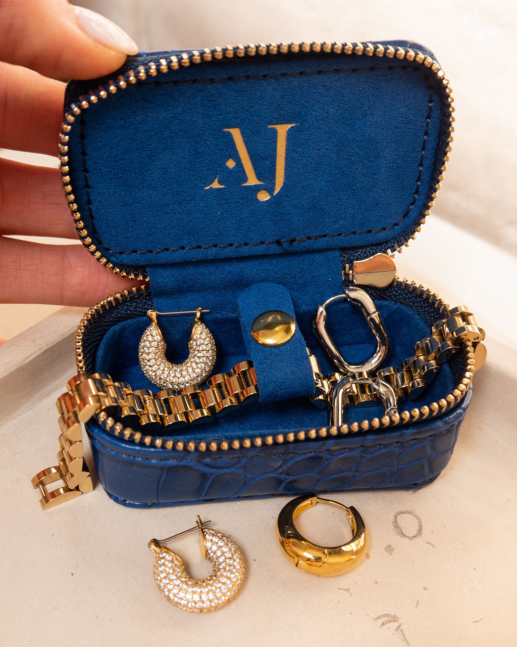 The Luv Aj Mini Jewelry Case — detail view