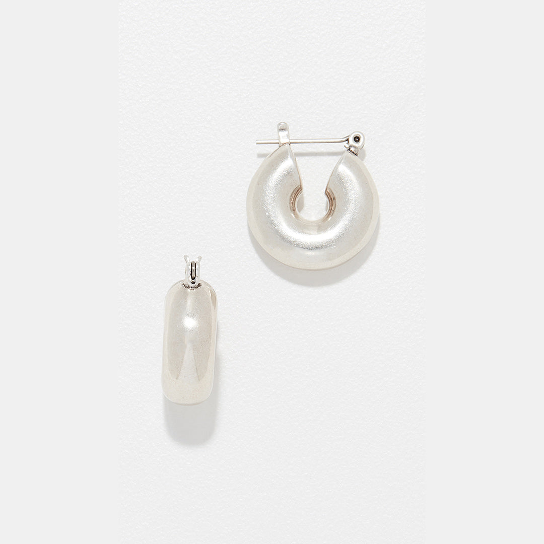 Mini Donut Hoops - Silver — another angle