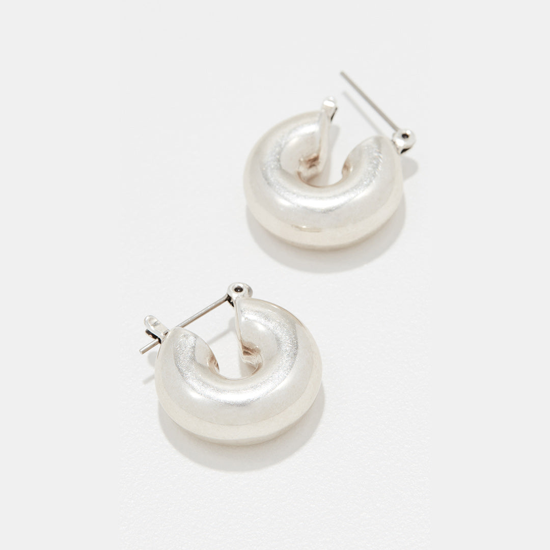 Mini Donut Hoops - Silver — alternate angle
