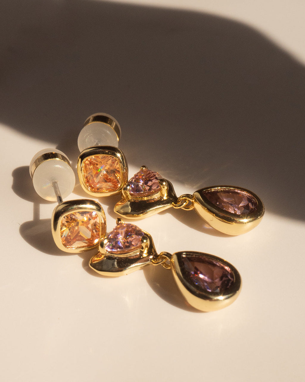Heart Stone Studs - Earrings — alternate angle