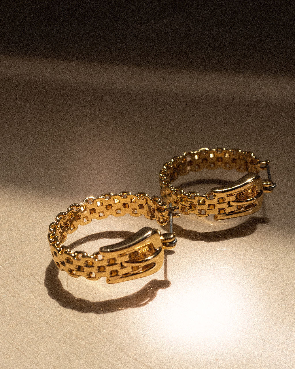 Woven Buckle Hoops - Silver — detail view