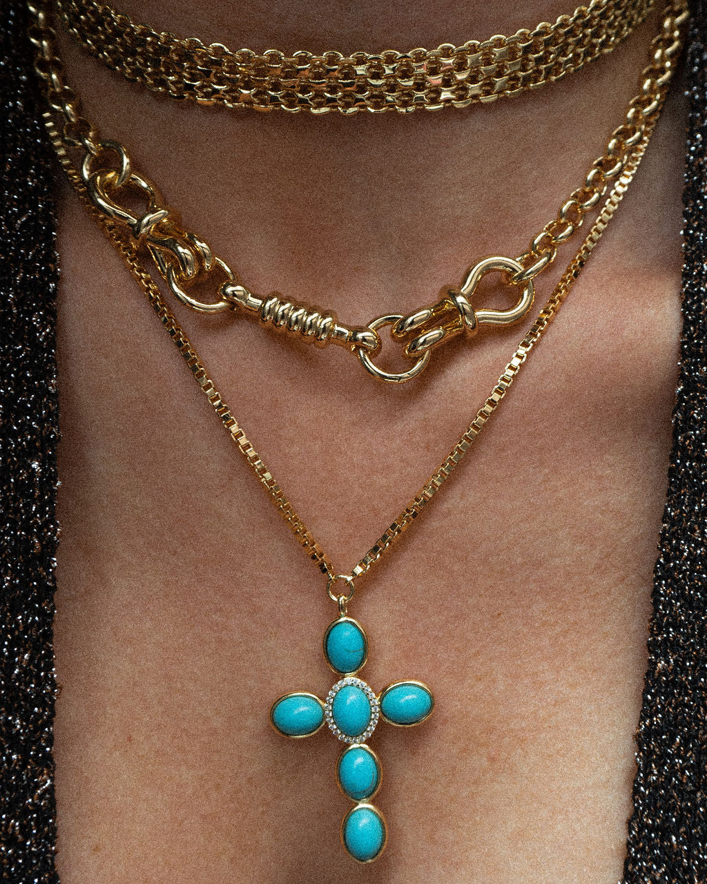 Horsebit Necklace - Silver — another angle