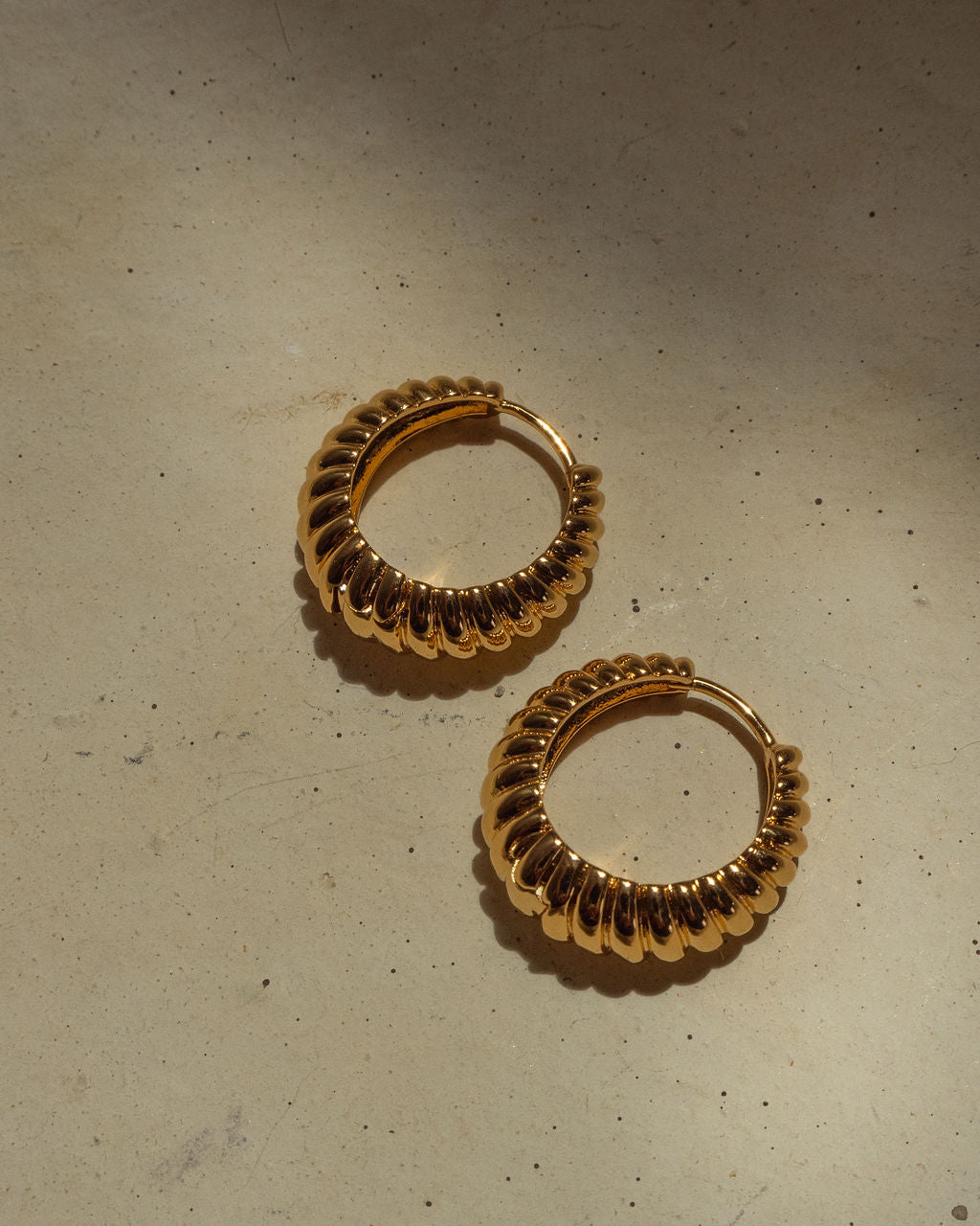 Ridged Marbella Hoops - Gold (Ships Mid September) — alternate view