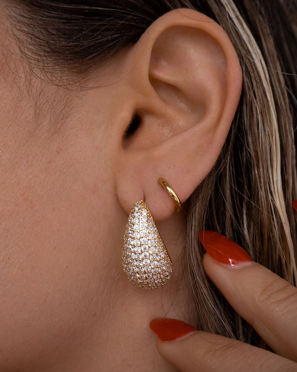 Pavé Gia Earrings — alternate angle 2