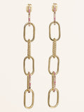 Rheya Earrings - Pink Zircons - front view