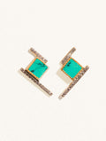 Kara Earrings - Turquoise - front view