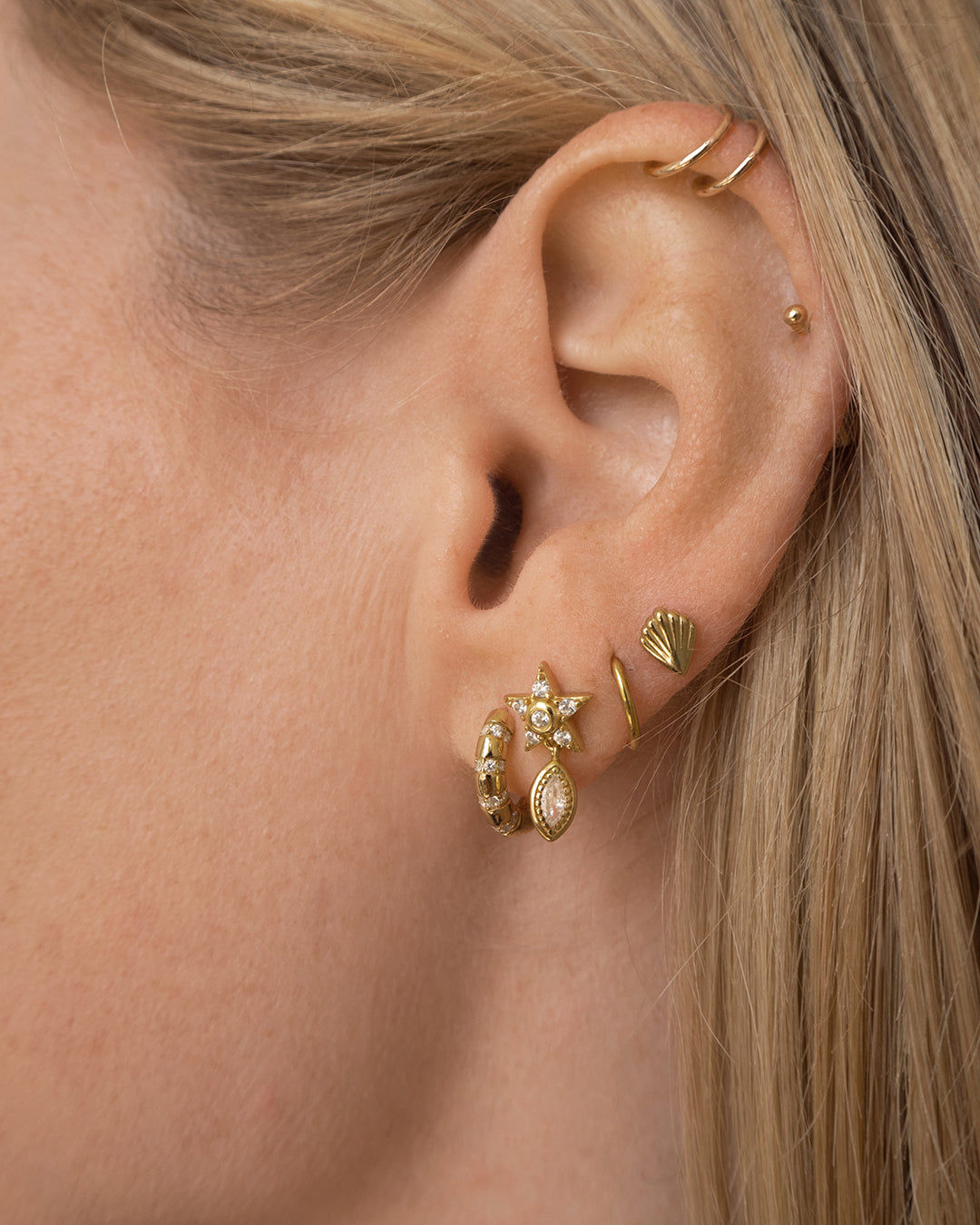 Sea Shell Studs - Earrings — alternate angle