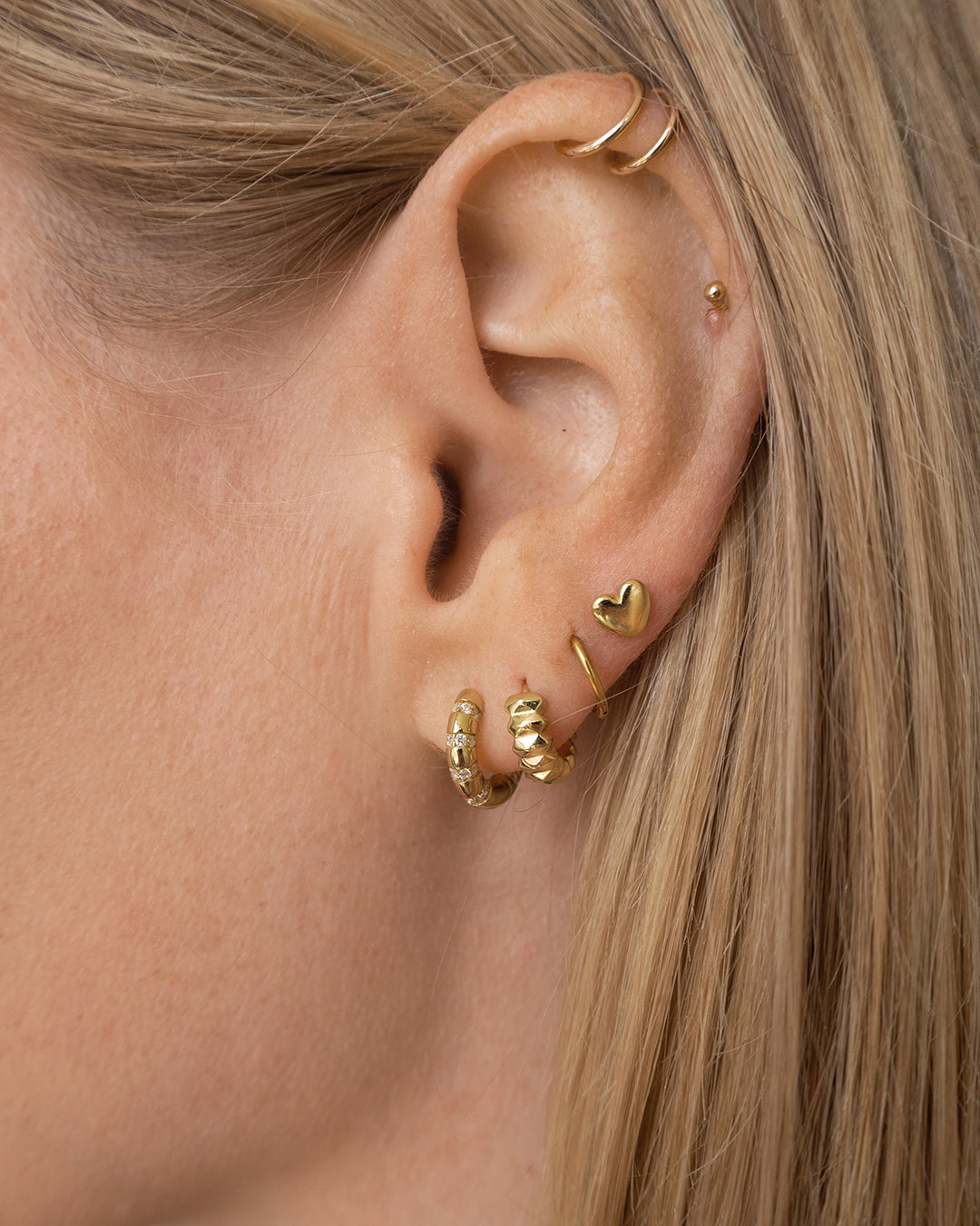 Pyramid Spike Geo Huggies - Earrings — alternate view 2