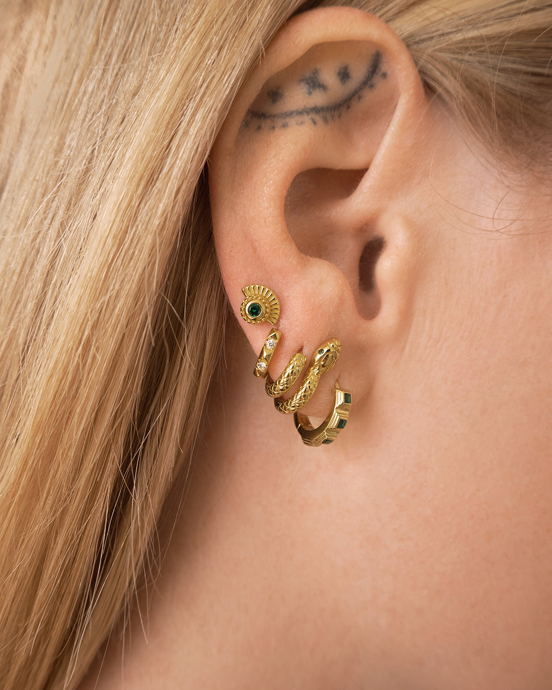 Serpent Huggies - Earrings — detail view 2