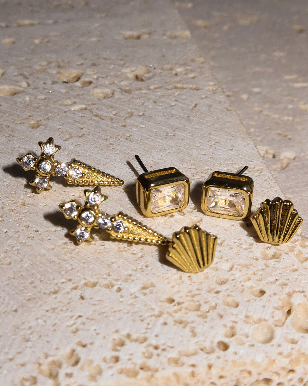 Cross Studs - Earrings — alternate angle