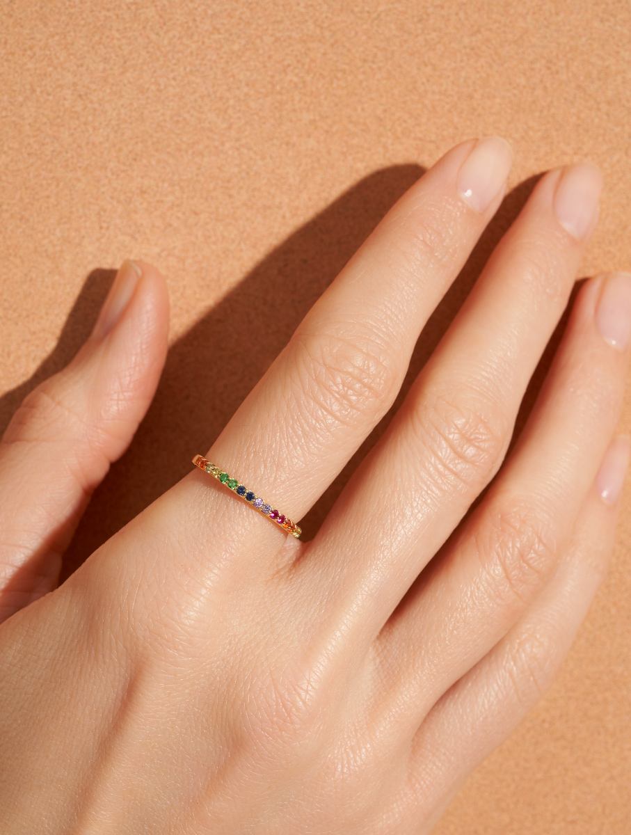 Rheya Ring - Multicoloured Zircons - another angle