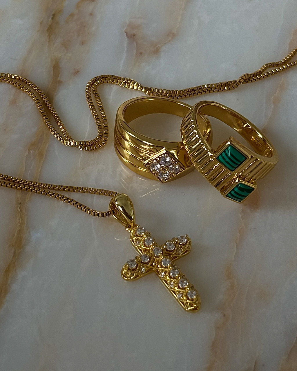 Coco Cross Necklace - Gold — alternate angle