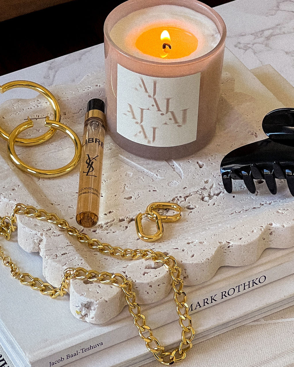 The Luv Aj Travertine Tray — another angle