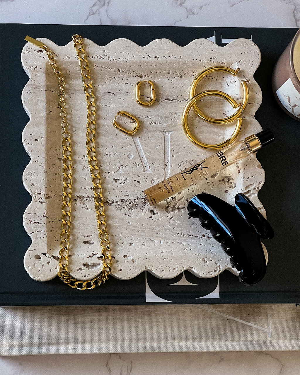 The Luv Aj Travertine Tray — alternate view 2