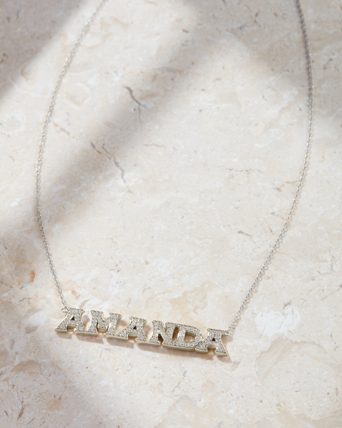 Pavé Nameplate Necklace — alternate view